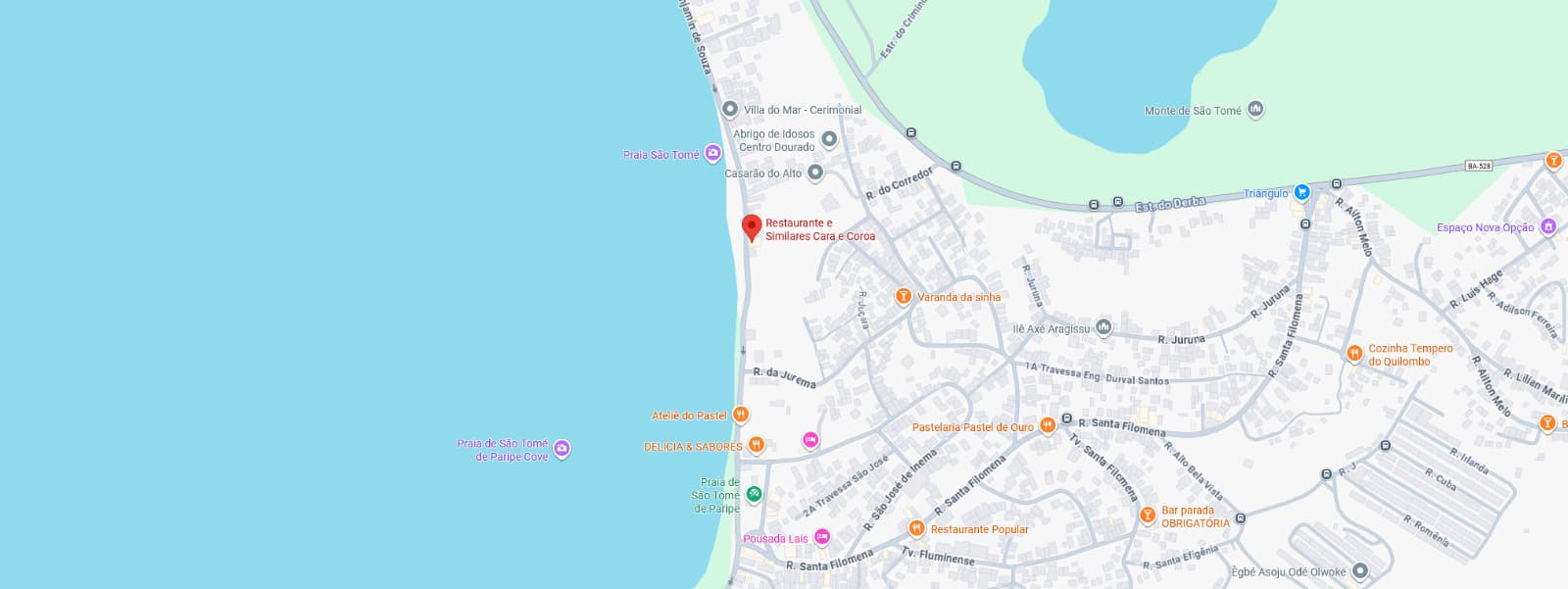 Mapa da localização do restaurante Cara & Coroa em Salvador